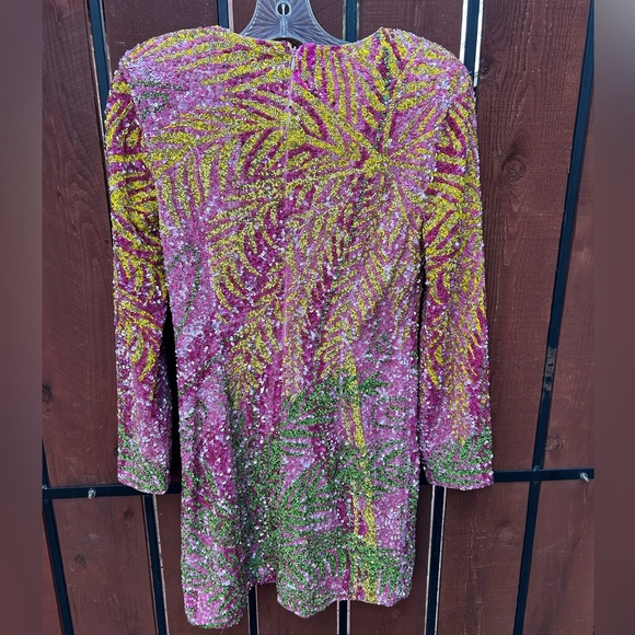 Retrofete Nikki Sequin Palm Dress size medium - Picture 4 of 10